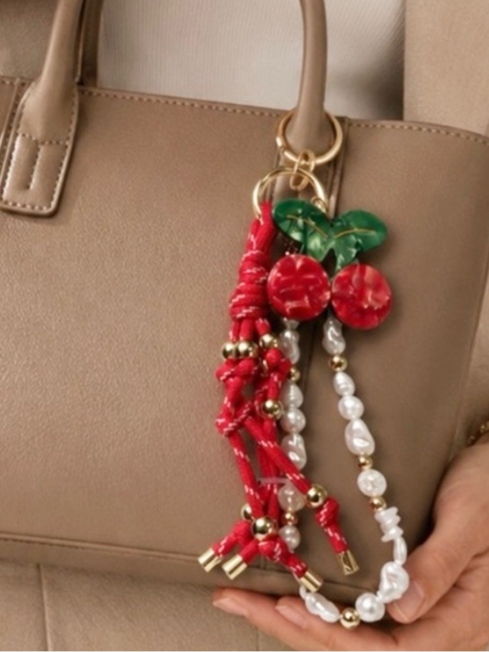 Blue Moon Studio Cherry Bag Charm Key Clip NWT